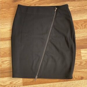 Forever 21 Black Diagonal Zipper Pencil Skirt